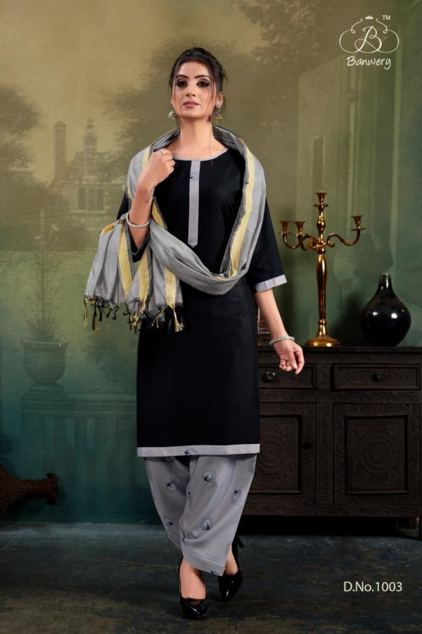 Banwery Soni Kudi-Rayon-Kurti-With-Bottom-And-Dupatta